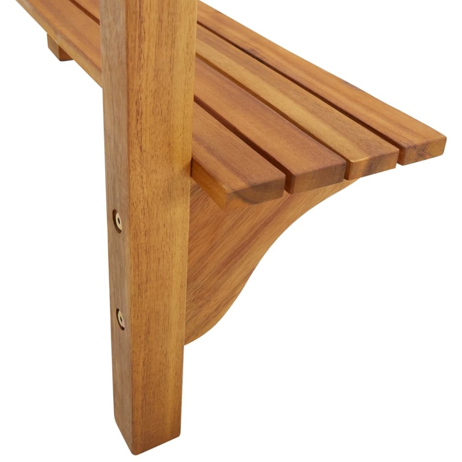 Mesa alta de balcón de madera maciza de acacia 90x37x122,5