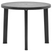 Mesa de jardín de plástico gris antracita 89 cm