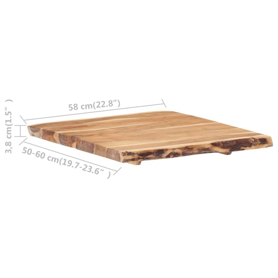 Superficie de mesa de madera maciza de acacia 58x(50-60)x3,8