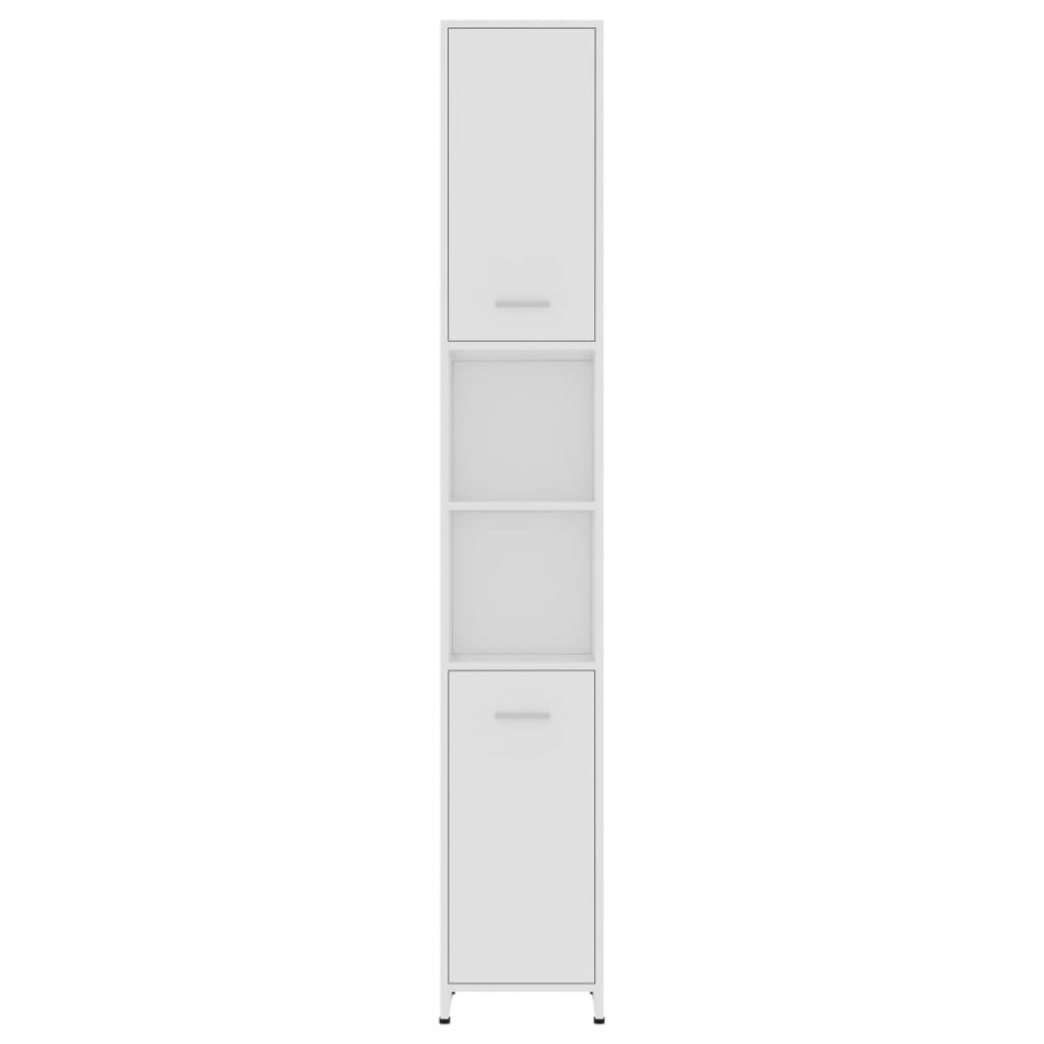 Armario de baño madera contrachapada blanco 30x30x183,5