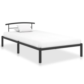 Estructura de cama sin colchón metal negro 90x200