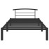 Estructura de cama sin colchón metal negro 90x200