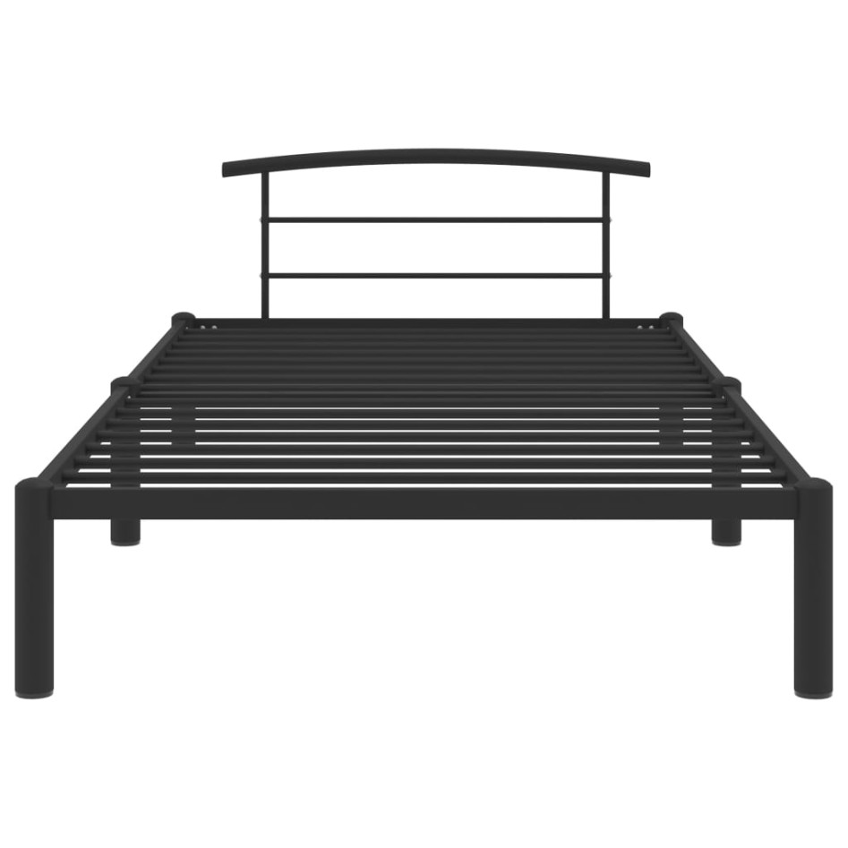 Estructura de cama sin colchón metal negro 90x200