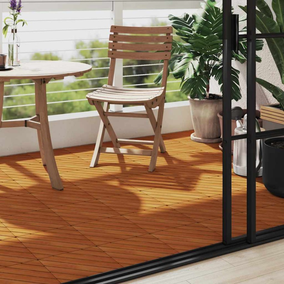 Baldosas de terraza 10 uds madera maciza de acacia 30x30