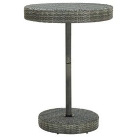 Mesa de jardín de ratán sintético gris 75,5x106