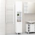 Armario de baño madera contrachapada blanco 30x30x179