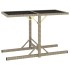 Mesa de jardín de vidrio y ratán sintético beige 110x53x72