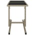Mesa de jardín de vidrio y ratán sintético beige 110x53x72