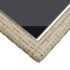 Mesa de jardín de vidrio y ratán sintético beige 110x53x72