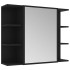 Armario de espejo de baño contrachapada negro 80x20,5x64