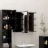 Armario de espejo de baño contrachapada negro 80x20,5x64