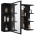 Armario de espejo de baño contrachapada negro 80x20,5x64