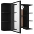 Armario de espejo de baño contrachapada negro 80x20,5x64