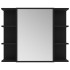 Armario de espejo de baño contrachapada negro 80x20,5x64