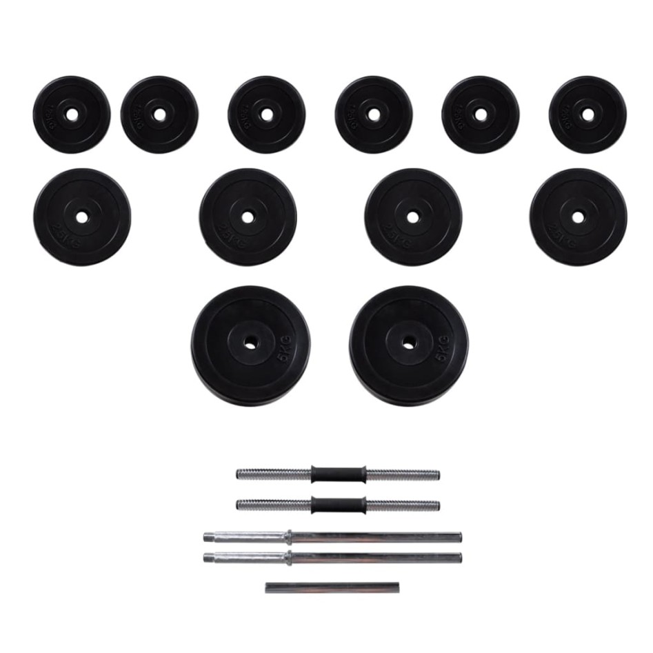 Juego de barras + 2 mancuernas