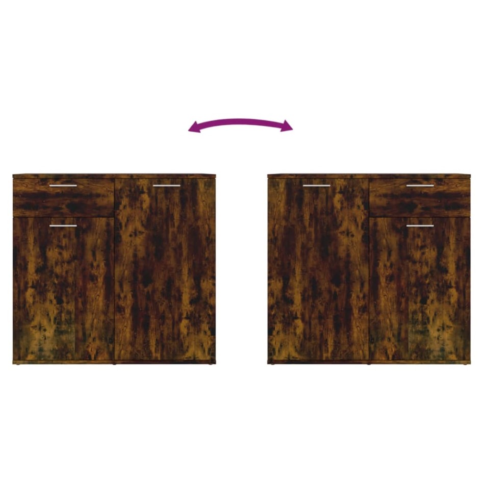 Aparador madera contrachapada roble ahumado 80x36x75