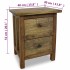 Mesita de noche de madera maciza de caoba 40x30x51