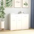 Aparador de madera contrachapada blanco 88x30x70