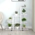 Soporte de flores con rueda de metal blanco 94,5x25x92,5