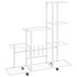 Soporte de flores con rueda de metal blanco 94,5x25x92,5