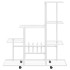 Soporte de flores con rueda de metal blanco 94,5x25x92,5