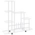 Soporte de flores con rueda de metal blanco 94,5x25x92,5
