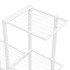 Soporte de flores con rueda de metal blanco 94,5x25x92,5