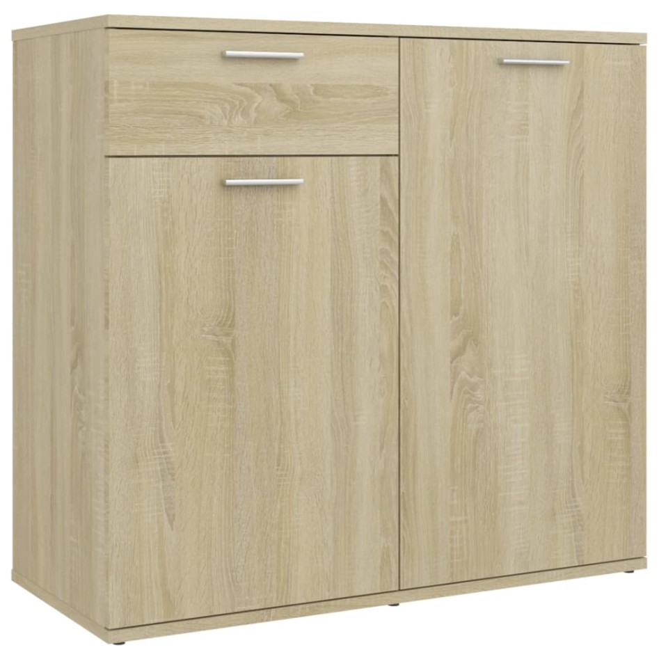 Aparador de madera contrachapada color roble Sonoma 80x36x75