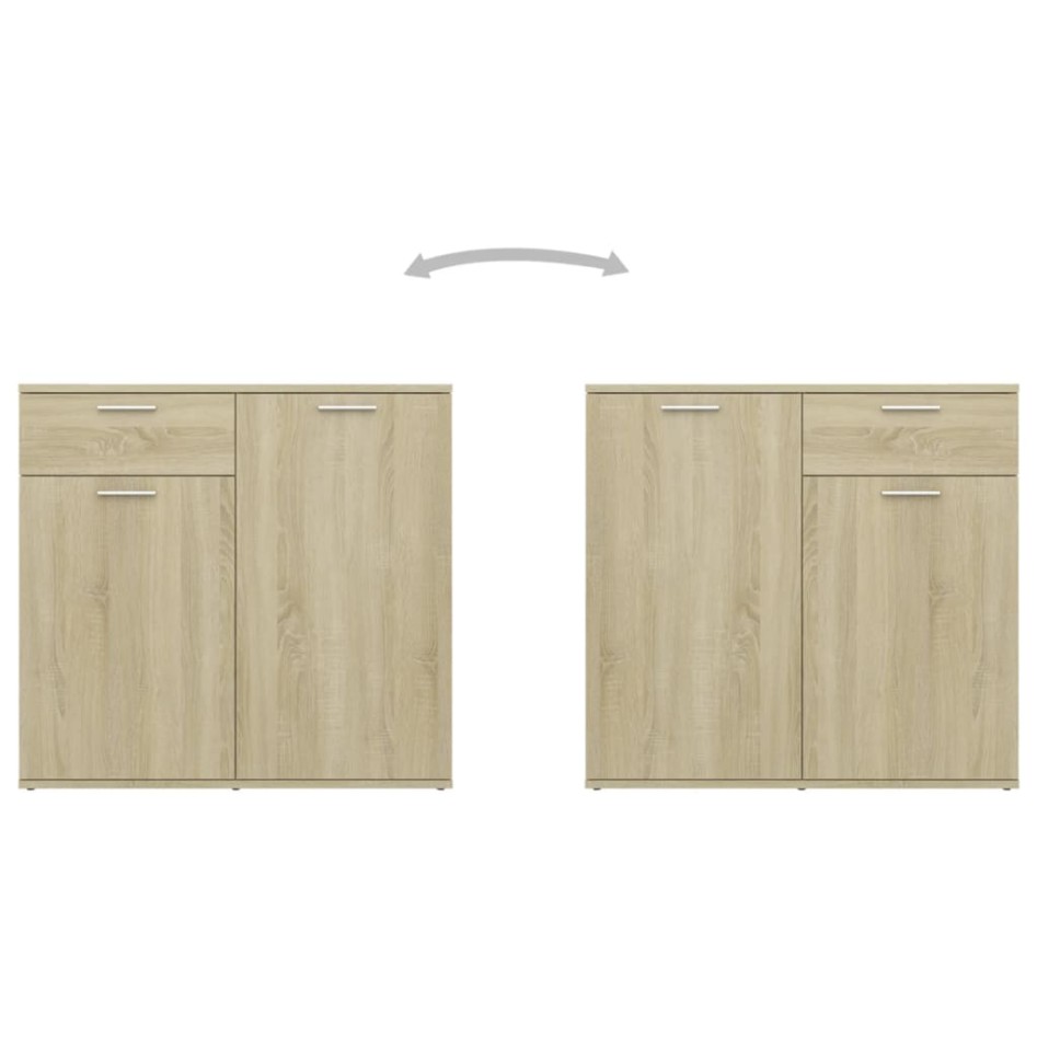 Aparador de madera contrachapada color roble Sonoma 80x36x75