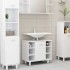 Armario de baño madera contrachapada blanco brillo
