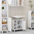 Armario de baño madera contrachapada blanco brillo