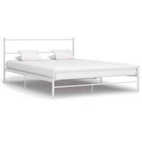 Estructura de cama sin colchón metal blanco 120x200