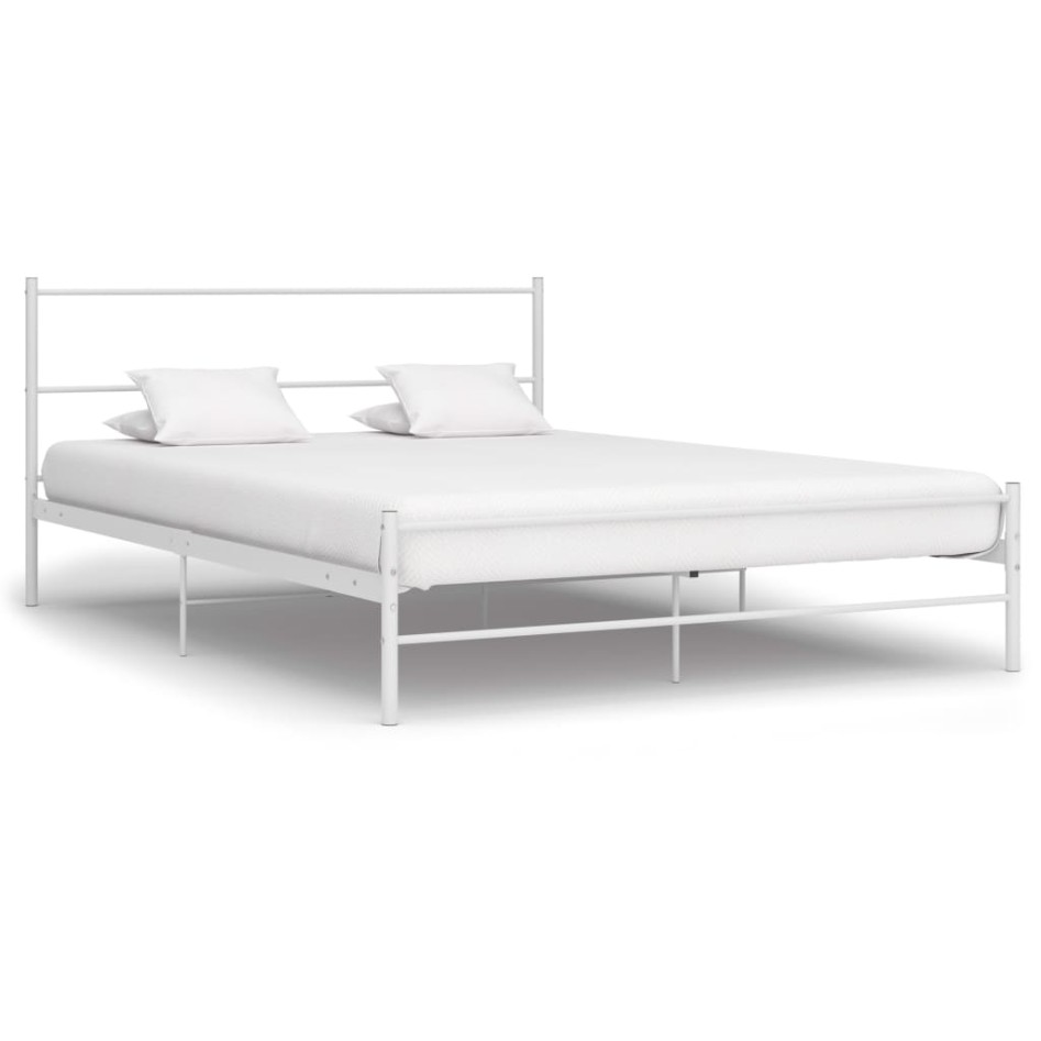 Estructura de cama sin colchón metal blanco 120x200