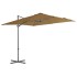 Sombrilla jardín voladiza palo de acero taupe 250x250