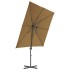 Sombrilla jardín voladiza palo de acero taupe 250x250