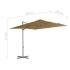 Sombrilla jardín voladiza palo de acero taupe 250x250