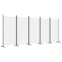 Biombo divisor de 5 paneles de tela blanco 433x180
