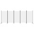 Biombo divisor de 5 paneles de tela blanco 433x180