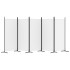 Biombo divisor de 5 paneles de tela blanco 433x180