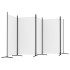 Biombo divisor de 5 paneles de tela blanco 433x180