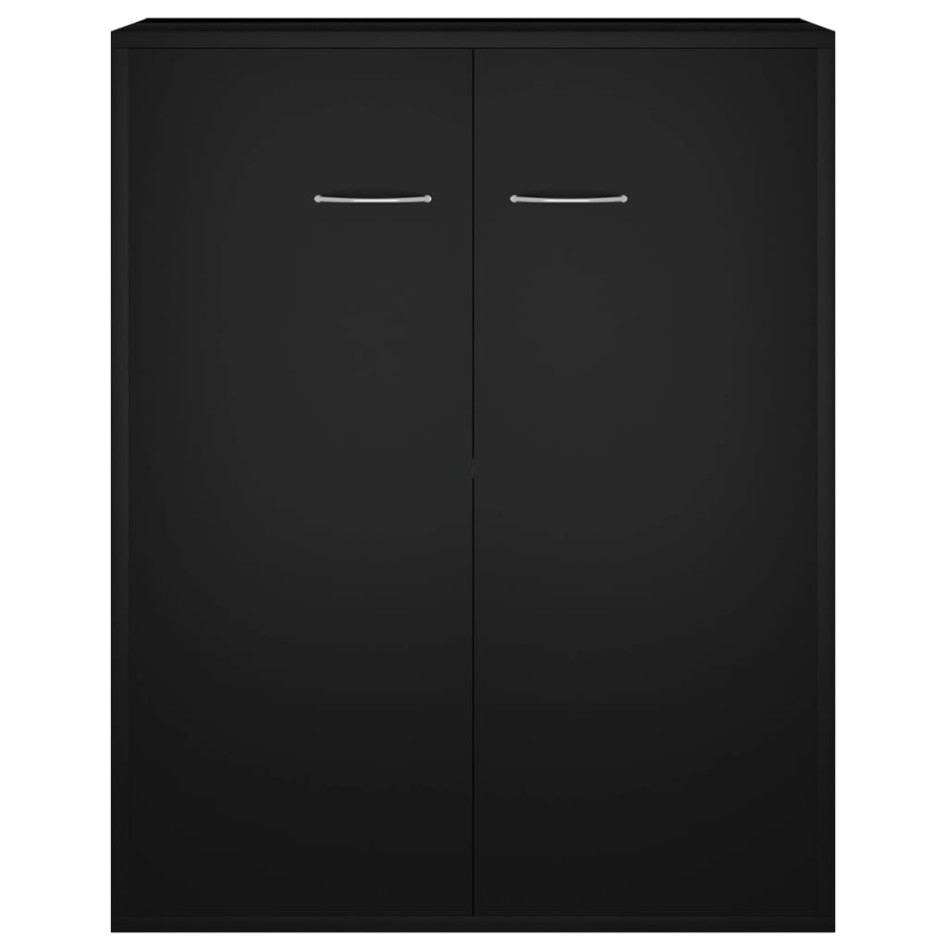 Aparador de madera contrachapada negro 60x30x75