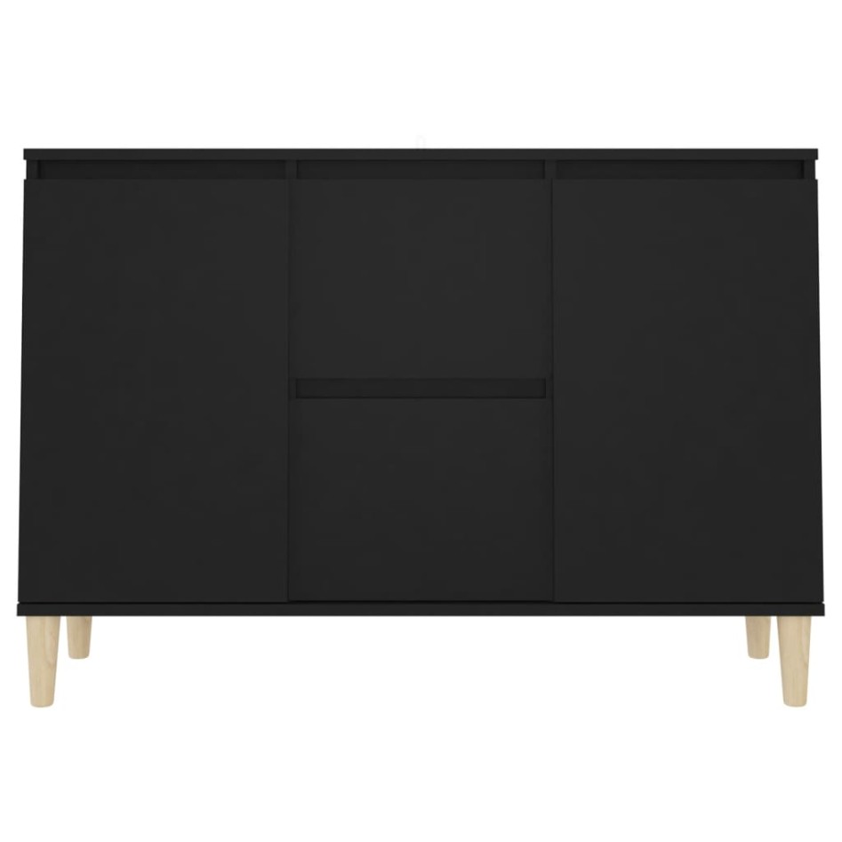 Aparador de madera ingeniería negro 101x35x70