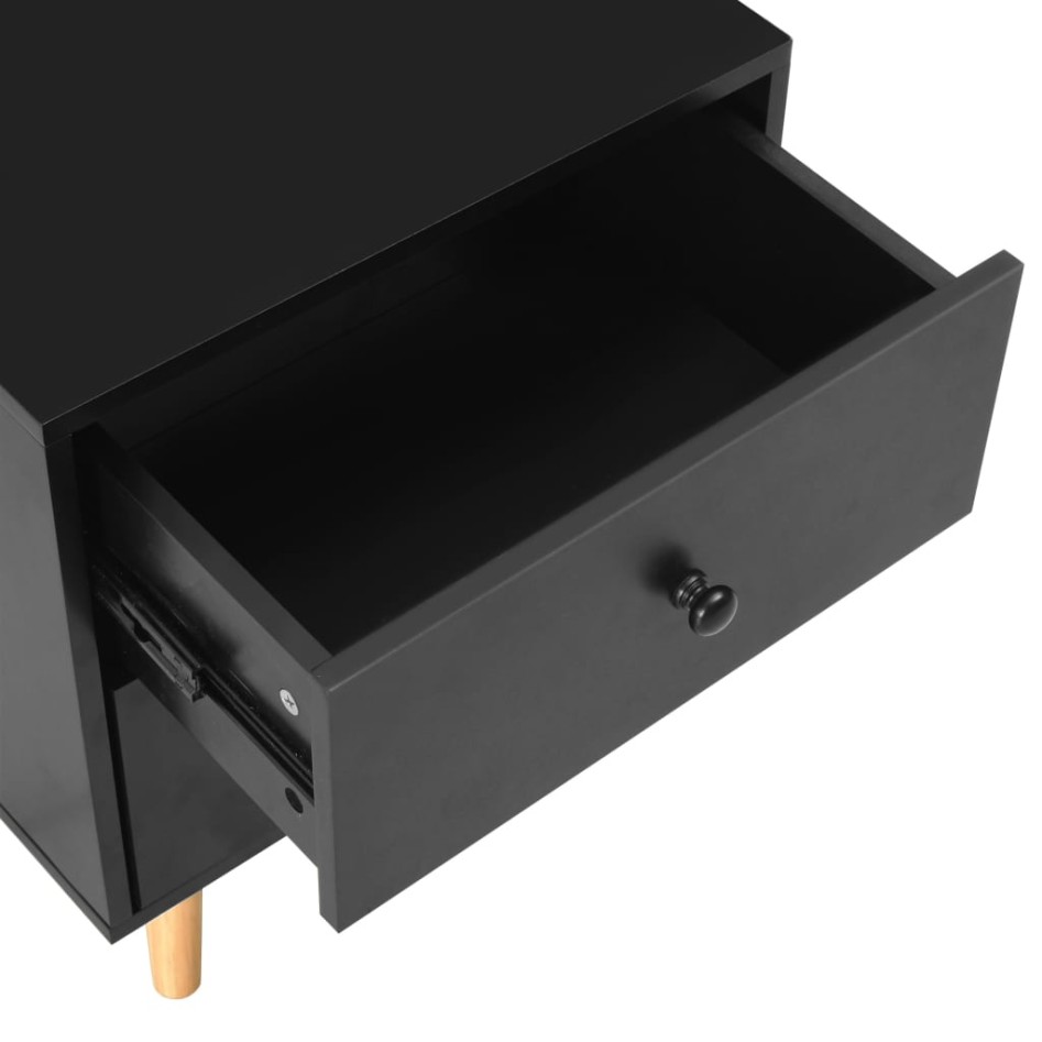 Mesitas de noche 2 unidades madera maciza pino negro