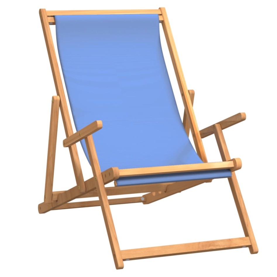 Silla de playa plegable de madera maciza de teca