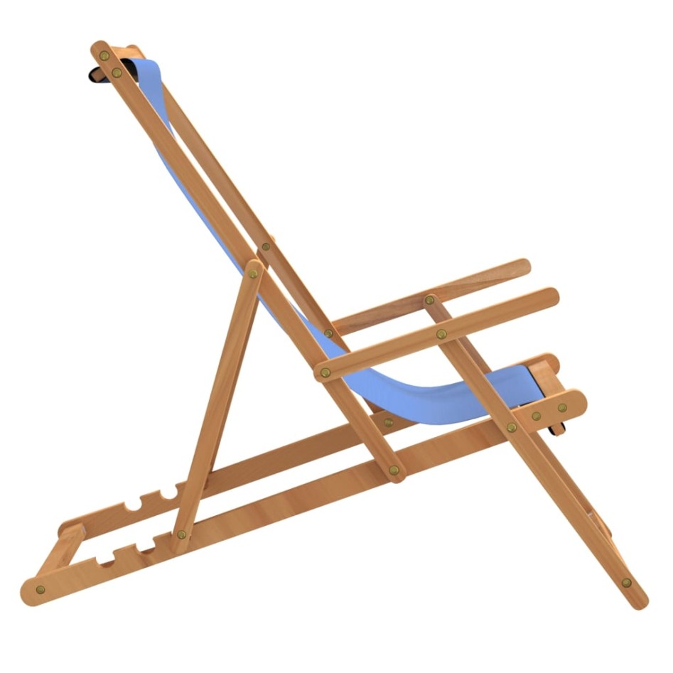 Silla de playa plegable de madera maciza de teca