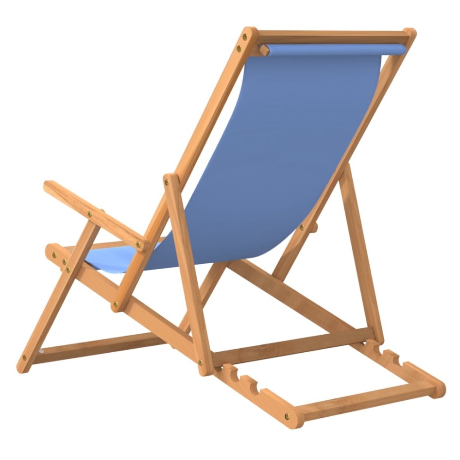 Silla de playa plegable de madera maciza de teca