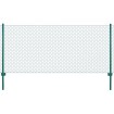 Valla de malla alambre con postes acero 25x0,5 m verde