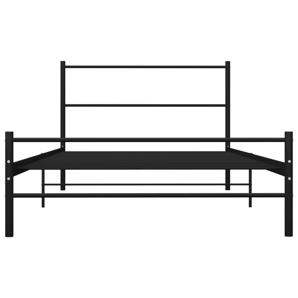 Estructura de cama sin colchón metal negro 100x200
