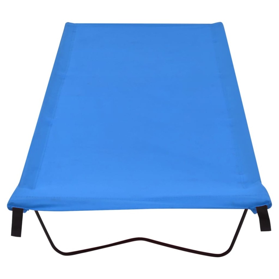 Camas de camping 2 uds tela Oxford y acero azul 180x60x19