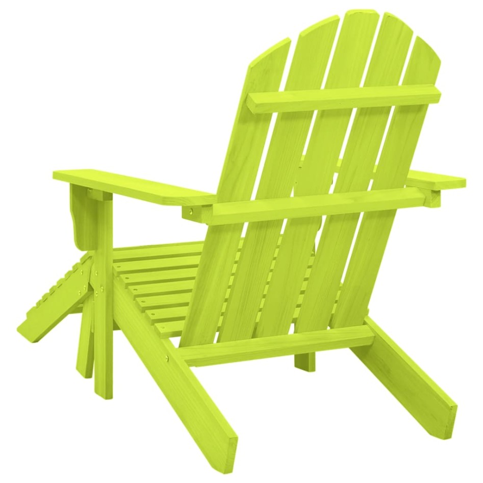 Silla jardín Adirondack con otomana madera maciza abeto